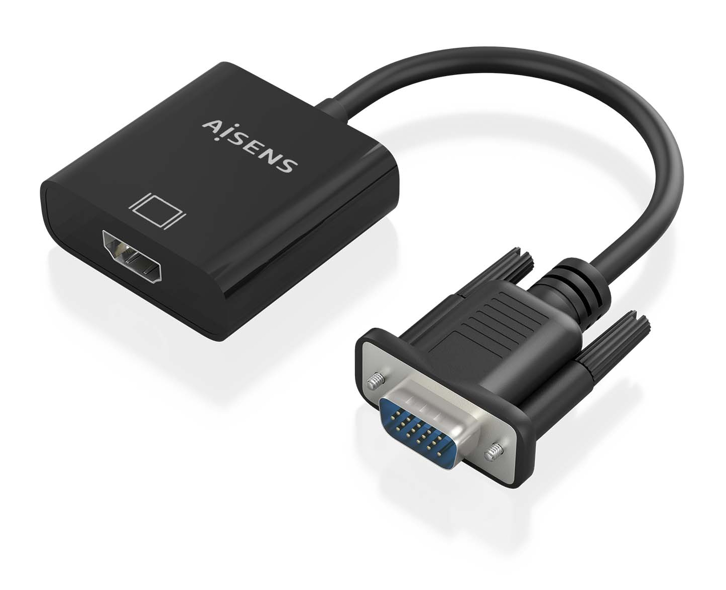 Cable conversor SVGA+Audio a HDMI, SVGA/M+Jack 3.5/H+USB MicroB/H-HDMI A/H, Negro, 20cm