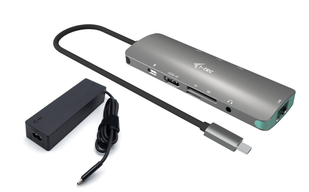 USB-C Metal Nano Docking Station 4K HDMI LAN with Power Delivery 100W + Universal Charger 100W