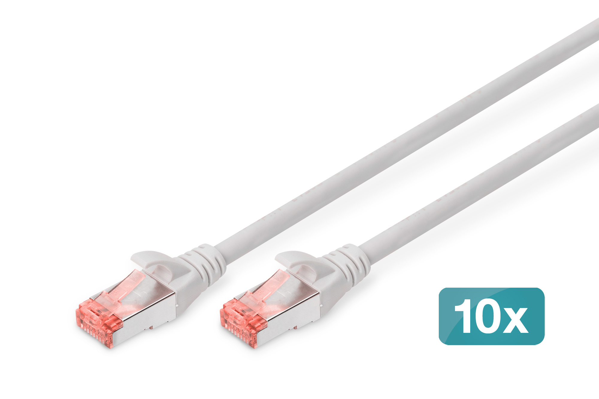 Cable de conexión CAT 6 S/FTP, 10 unidades