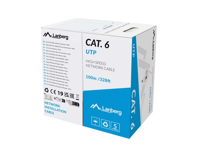 LCU6-11CU-0100-S cable de red Gris 100 m Cat6 U/UTP (UTP)