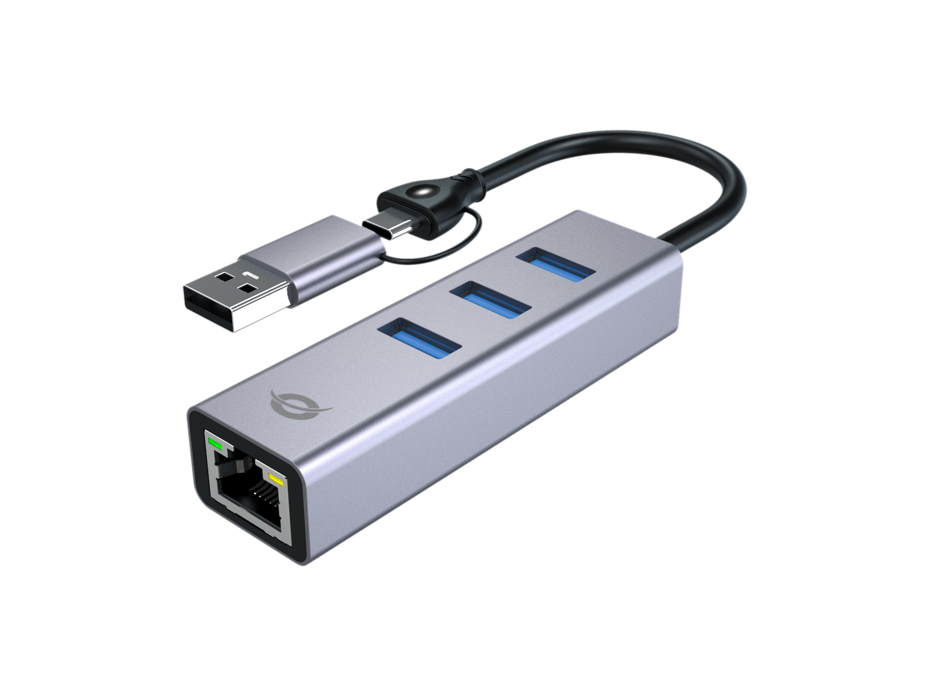 ABBY25G base para portátil y replicador de puertos Alámbrico USB 3.2 Gen 1 (3.1 Gen 1) Type-A + Type-C Gris