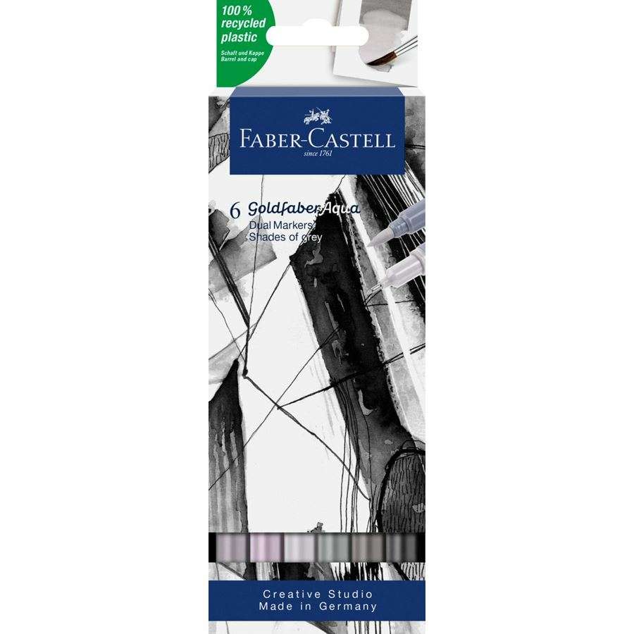 Goldfaber Aqua Dual rotulador de punta fina Fino Beige, Negro, Gris, Gris claro, Pastel 1 pieza(s)