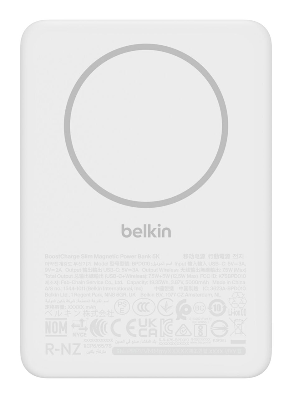 BPD010hqWH 5000 mAh Cargador inalámbrico Blanco