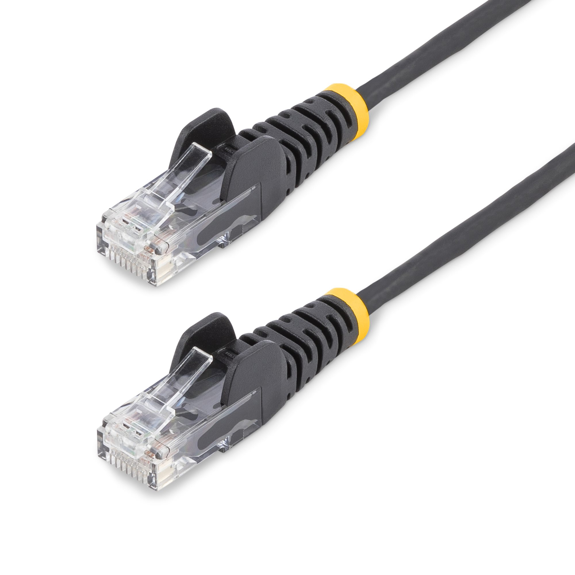 Cable de Red Ethernet CAT6 Delgado sin Enganches Negro de 5m - Cable RJ45 Snagless Slim 28AWG - Alambre de Cobre Puro - PoE 100W - con Alivios de Tensión - LSZH - Probado con Fluke