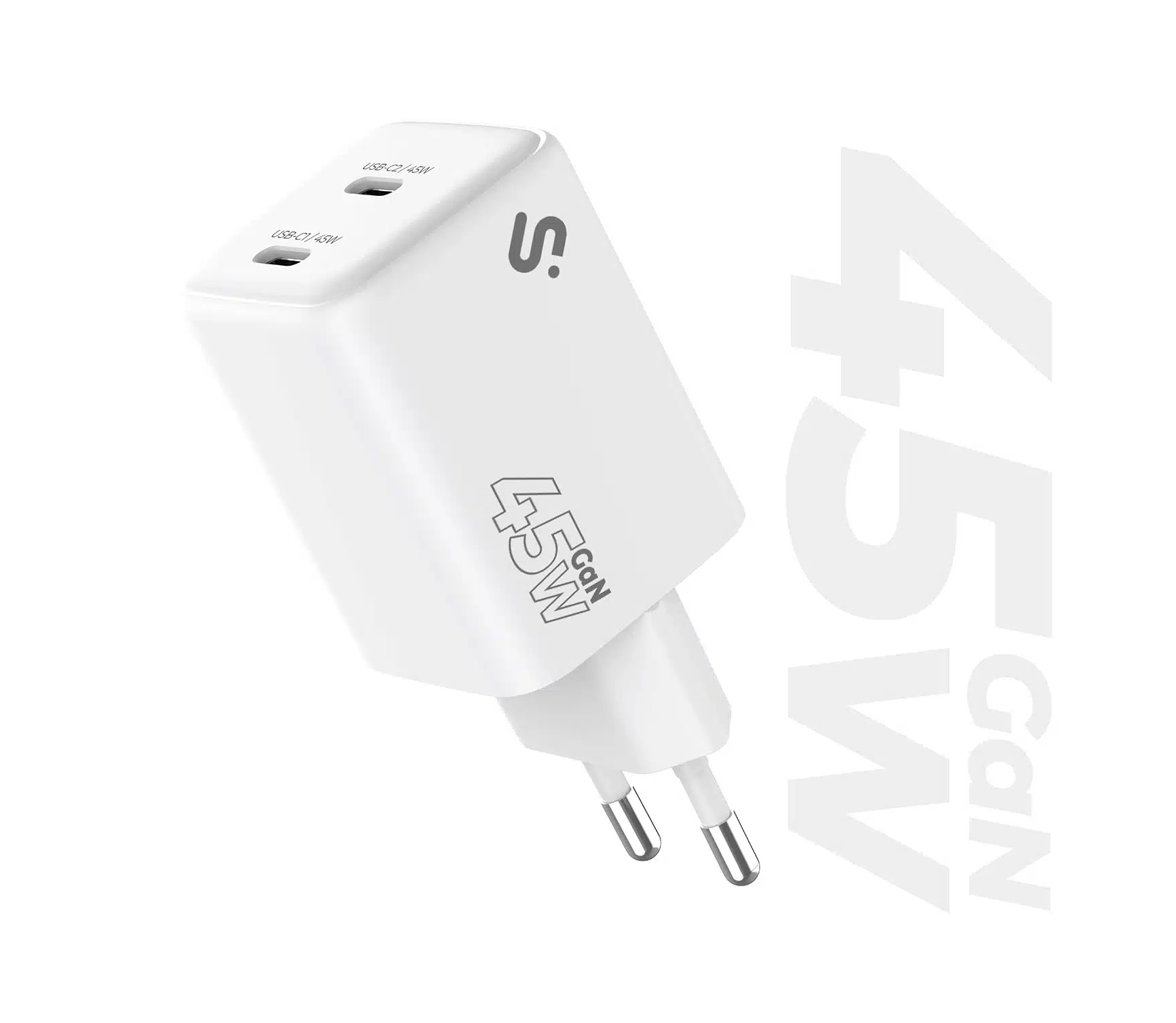 Cargador GaN 45W Doble USB-C
