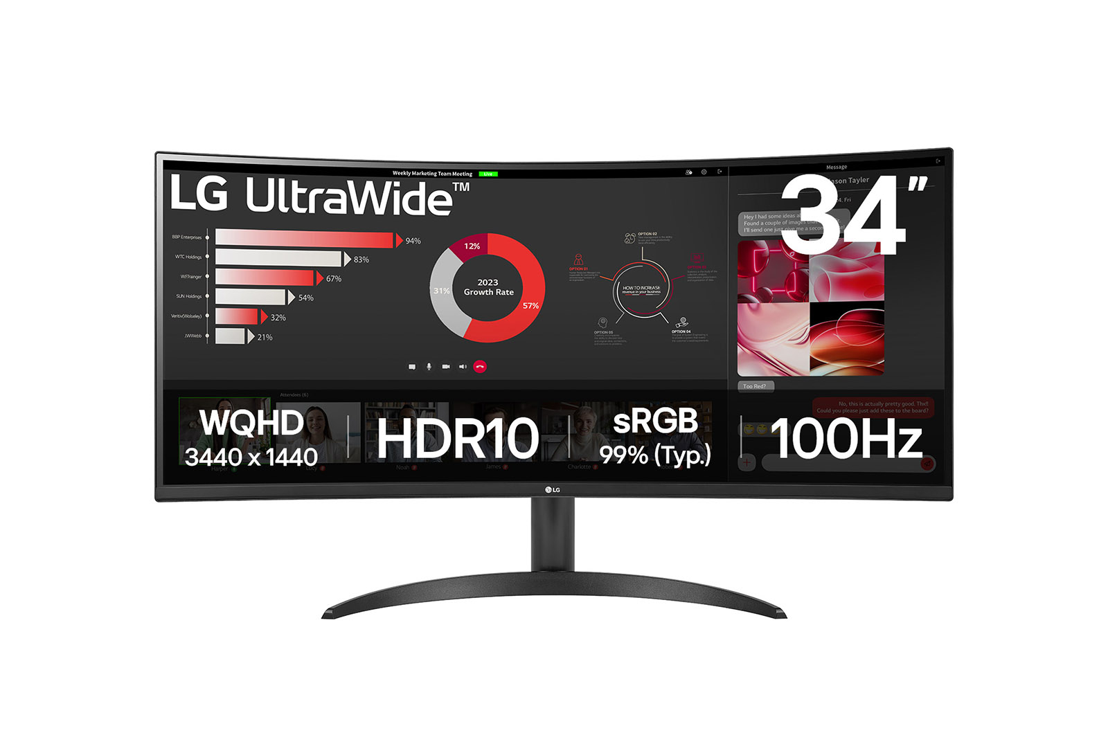 34WR50QK-B pantalla para PC 86,4 cm (34") 3440 x 1440 Pixeles Wide Quad HD Negro