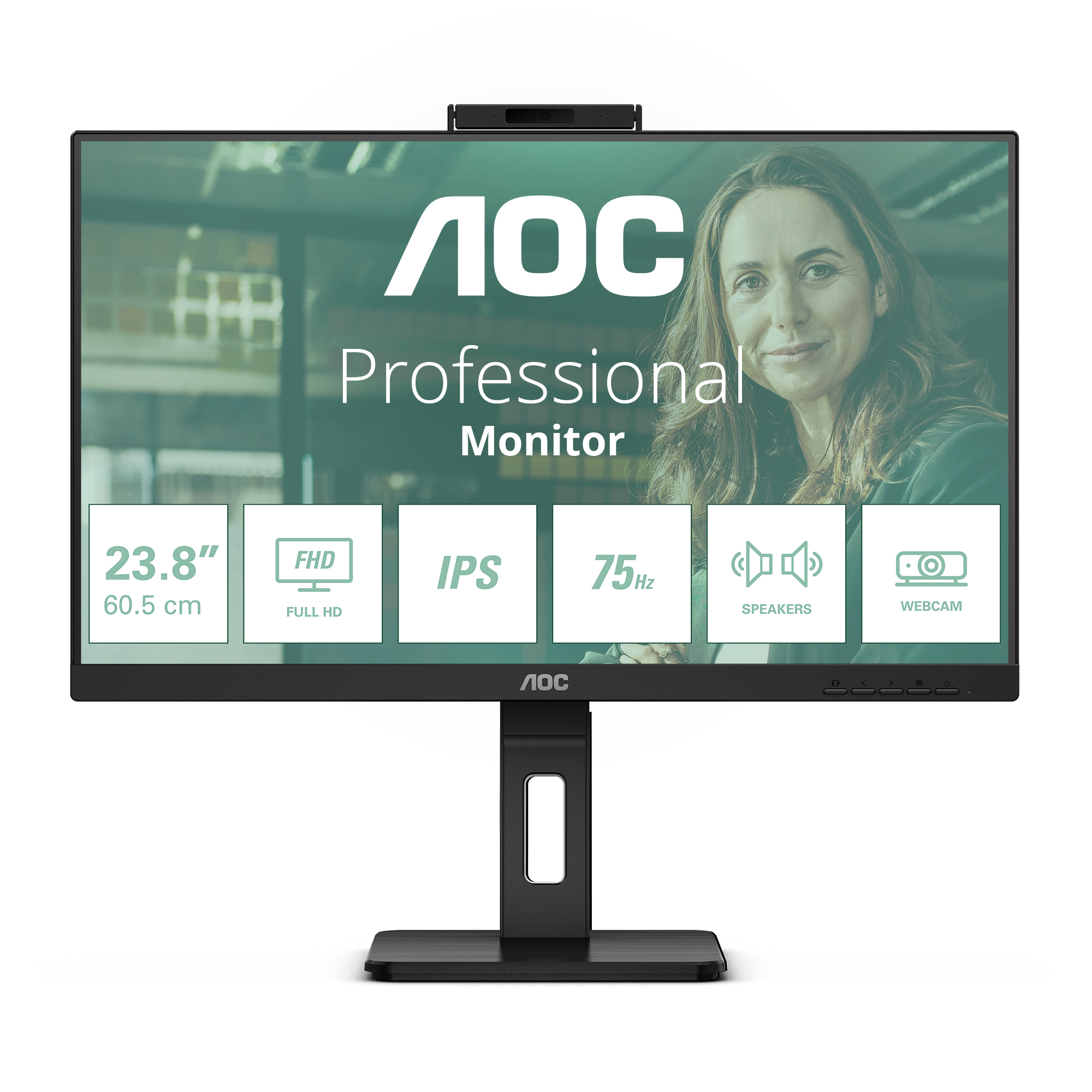 24P3QW pantalla para PC 60,5 cm (23.8") 1920 x 1080 Pixeles Full HD Negro