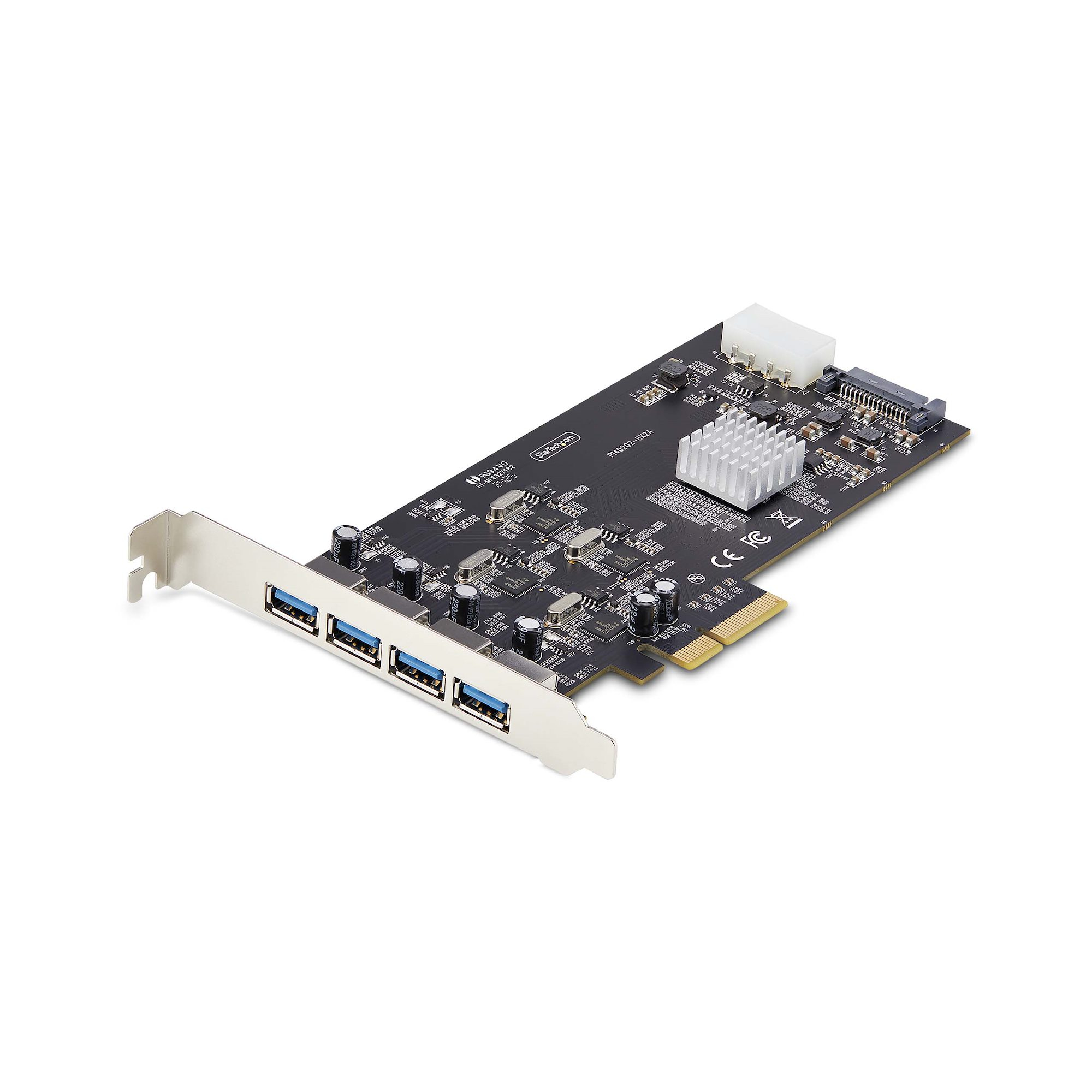 Tarjeta PCI Express de 4 Puertos USB-A - Tarjeta PCIe USB 3.2 de 5Gbps - 4 Controladores USB Independientes - Hub Interno USB-A - Windows/Linux
