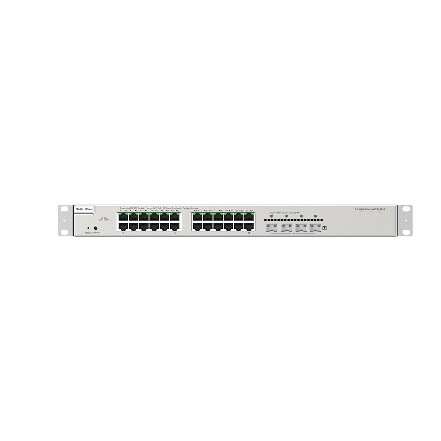 RG-NBS5200-24GT4XS-P switch Gestionado L3 Gigabit Ethernet (10/100/1000) Energía sobre Ethernet (PoE) Gris