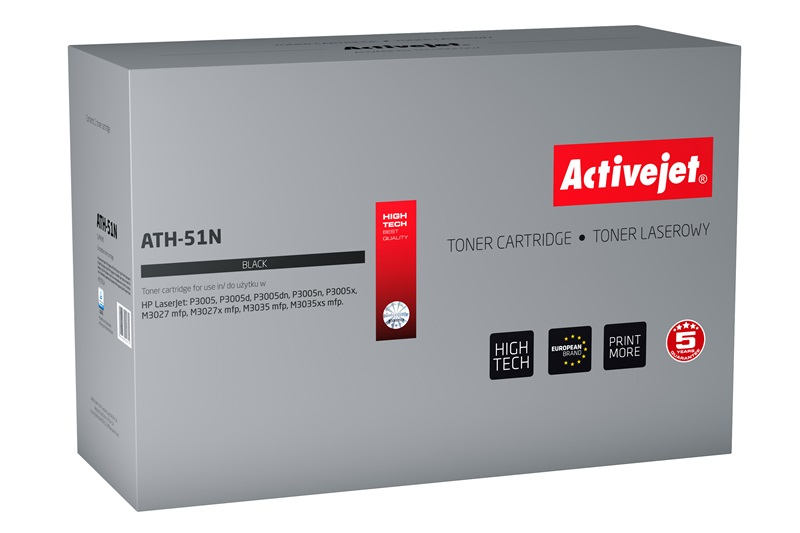 Cartucho de tóner ATH-51N (repuesto HP 51A Q7551A Supreme 7200 páginas negro)