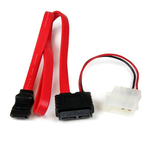 Adaptador Cable SATA Slimline Línea Delgada 13 Pines a Macho LP4 y SATA