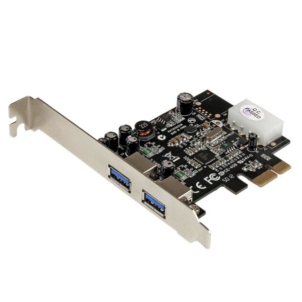 Adaptador Tarjeta Controladora PCI Express PCI-E 2 Puertos USB 3.0 (5Gbps) con Alimentación Molex y UASP