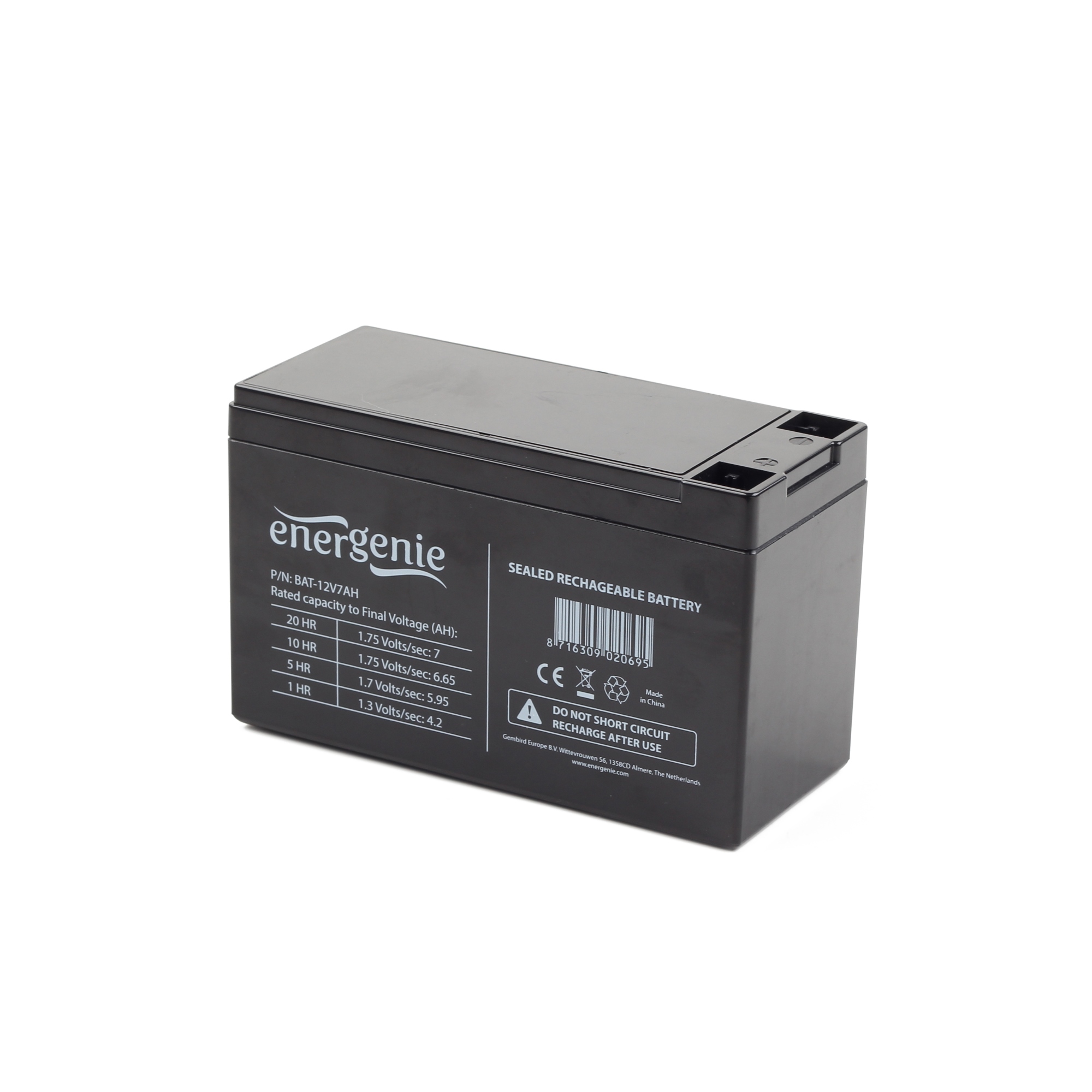 BAT-12V7AH - USV-Akku - 1 x 7 Ah Sealed Lead Acid (VRLA) 12 V