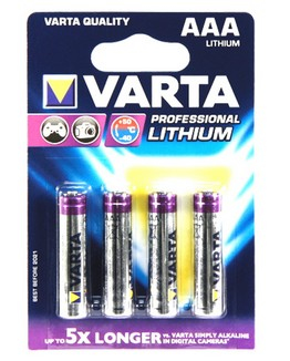 4x AAA Lithium Batería de un solo uso Litio