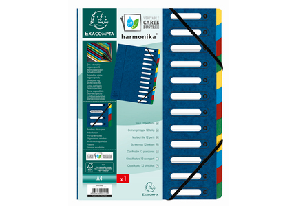 55122E lengüeta de índice Cartón Azul, Multicolor