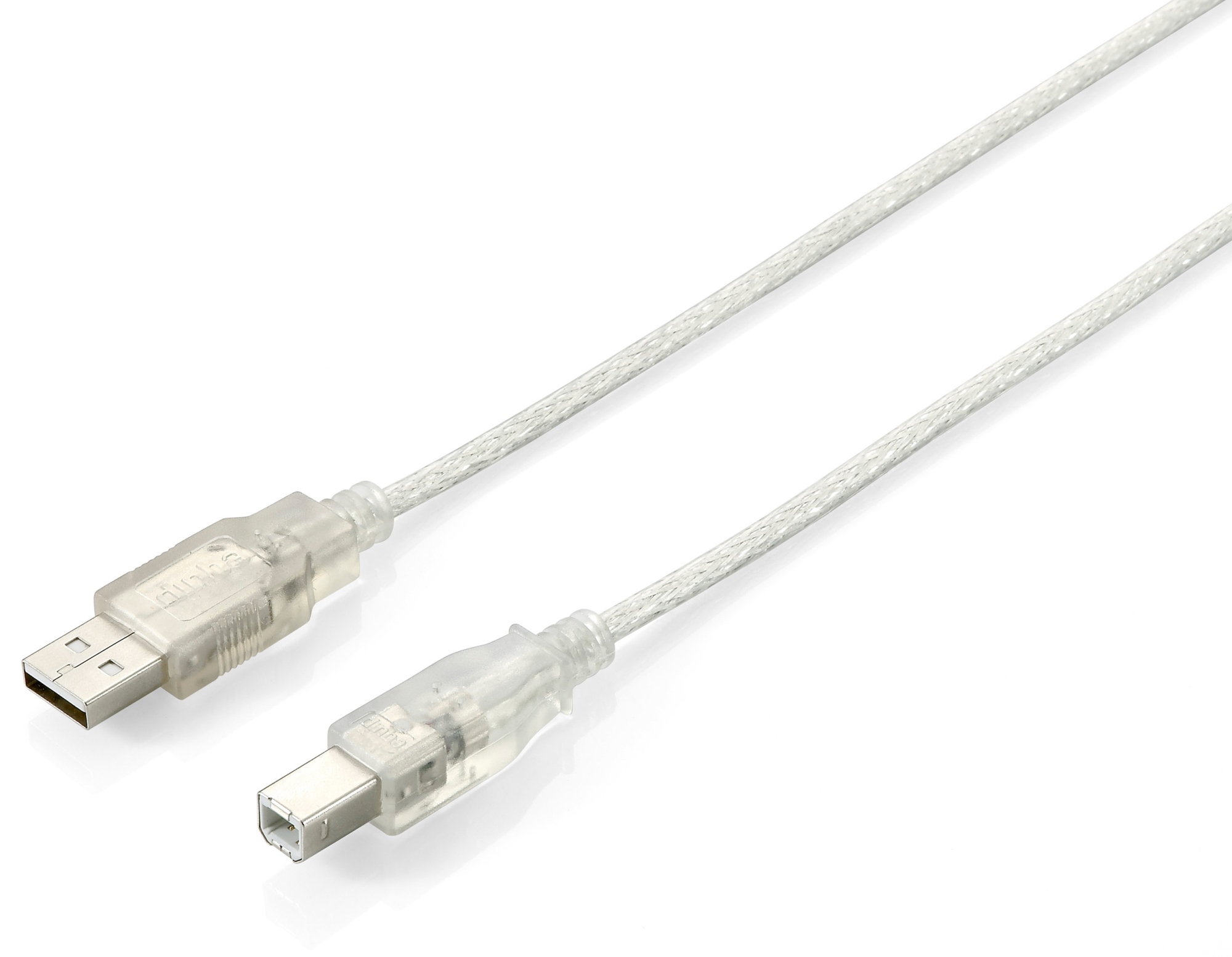 128651 Cable USB 2.0 Tipo A a Tipo B, 3,0 m , Plata transparente