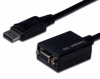 AK-340410-001-S adaptador de cable de vídeo 0,15 m DisplayPort VGA (D-Sub) Negro