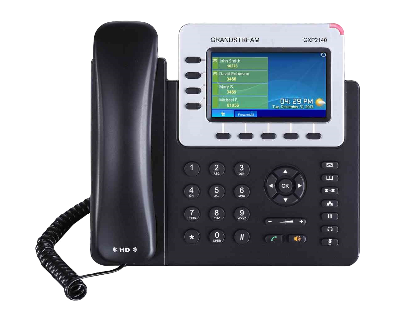 GXP2140 teléfono IP Negro 4 líneas LCD