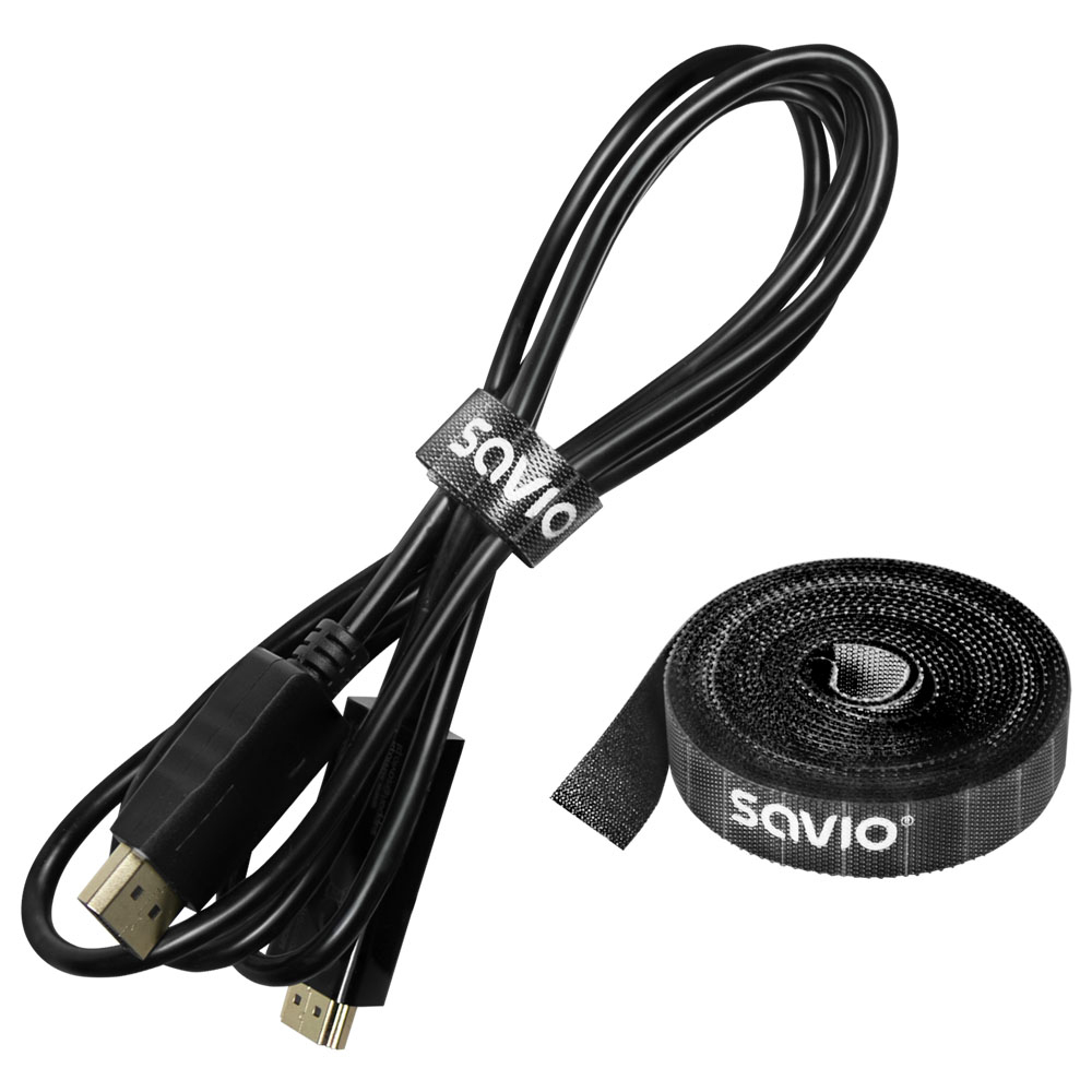 OC-07 organizador de cables Universal Cable binder Negro