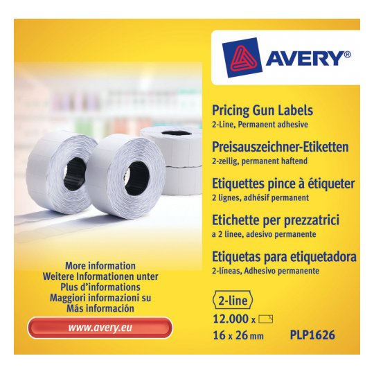 PLP1626 etiqueta autoadhesiva Etiqueta de precio Permanente Blanco 12000 pieza(s)