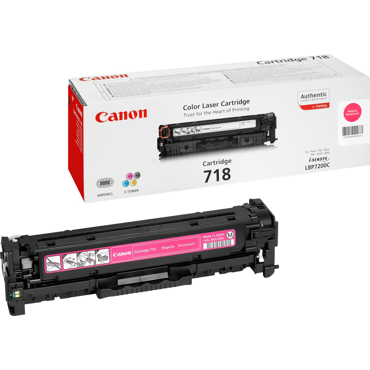 CRG-718 M cartucho de tóner 1 pieza(s) Original Magenta