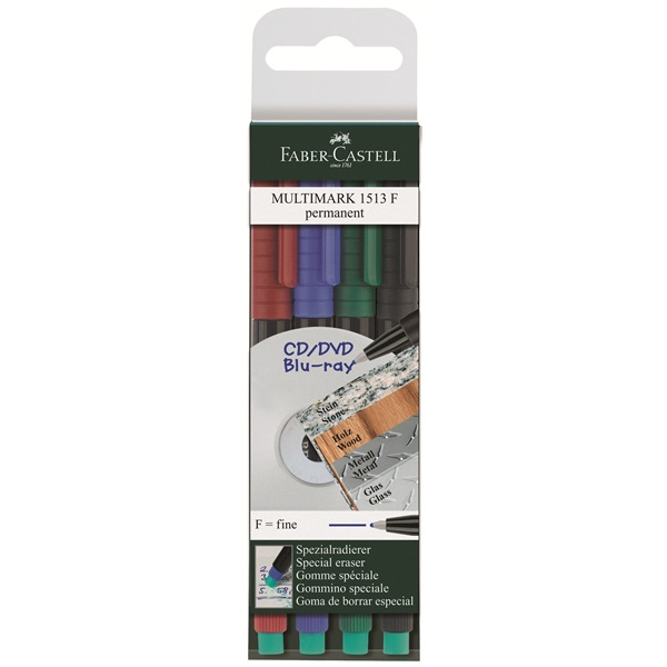 MULTIMARK marcador permanente Negro, Azul, Verde, Rojo 4 pieza(s)