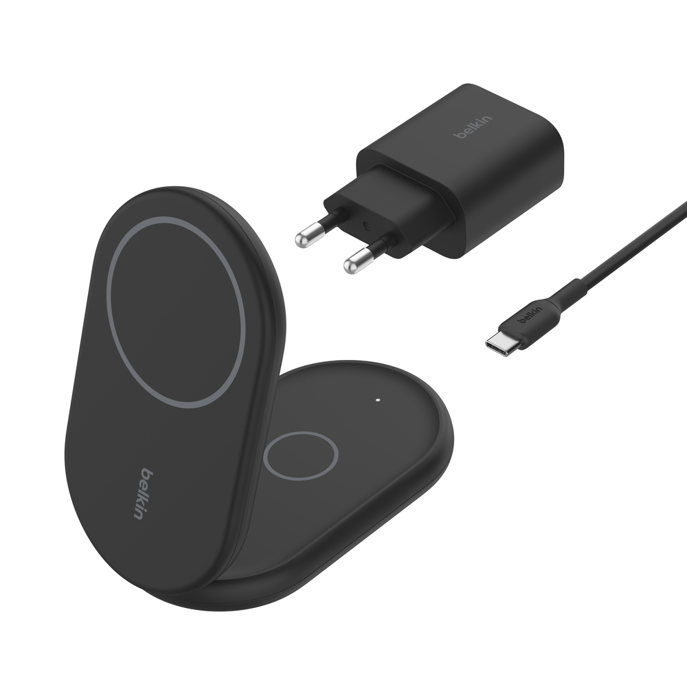 BoostCharge Auriculares, Smartphone Negro USB Cargador inalámbrico Carga rápida Interior