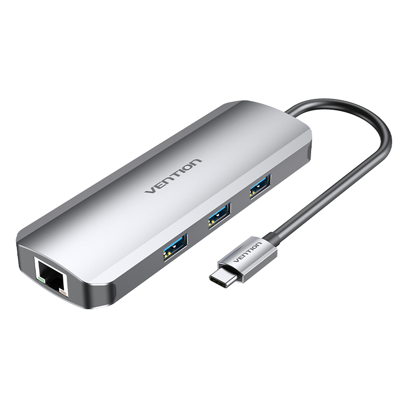 Docking USB Tipo-C TOLHB/ 1xHDMI/ 3xUSB/ 1xUSB Tipo-C PD/ 1xRJ45 1xLector Tarjetas SD y MicroSD/ Jack 3.5/ Gris