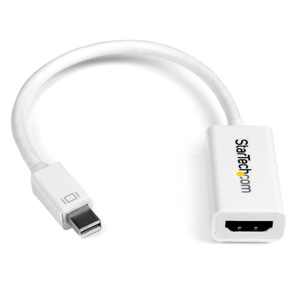 Conversor de Vídeo Mini DisplayPort a HDMI con Audio - Adaptador Activo MDP 1.2 para MacBook Pro - 4K 30Hz - Mini DP o Thunderbolt 1/2 para Mac/PC - mDP 1.2 a HDMI - Blanco