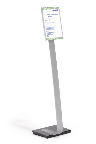 INFO SIGN Stand de información A4 Acrílico, Aluminio Plata