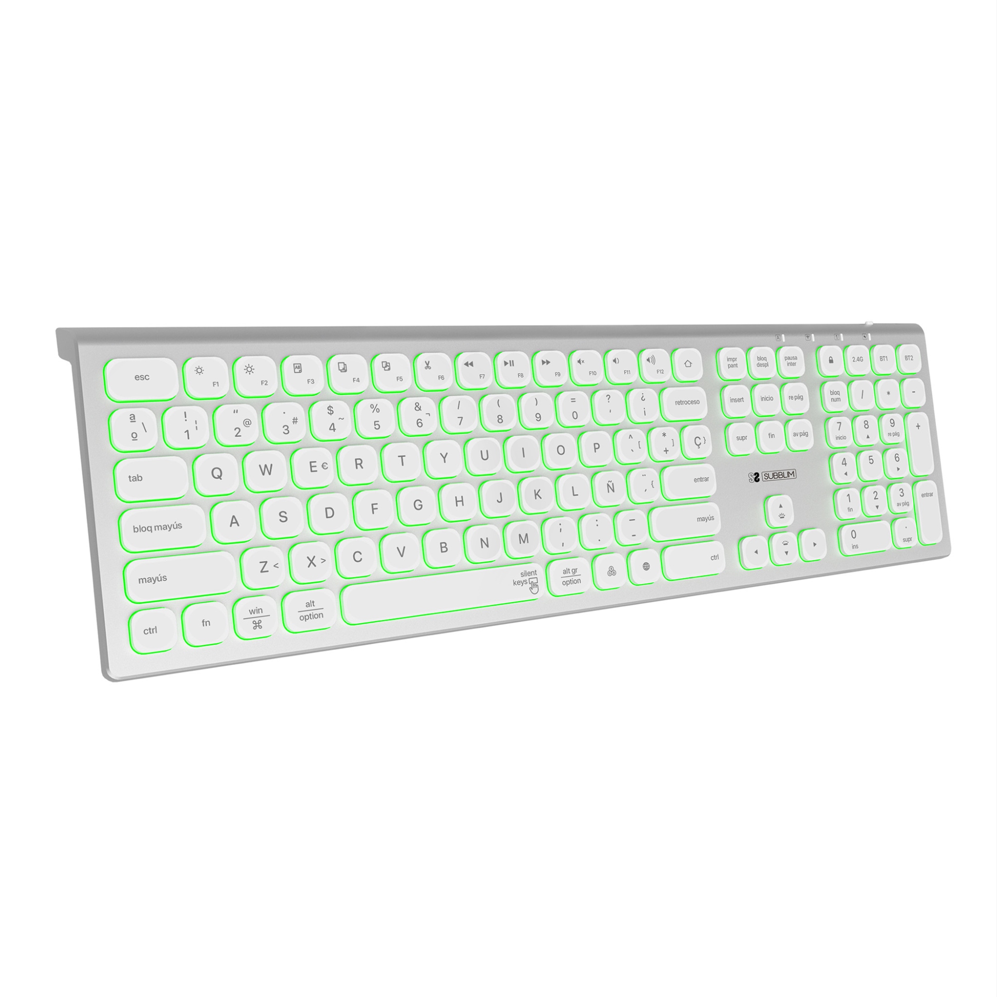 Teclado Bluetooth/2.4G Master iluminado Ext P/B