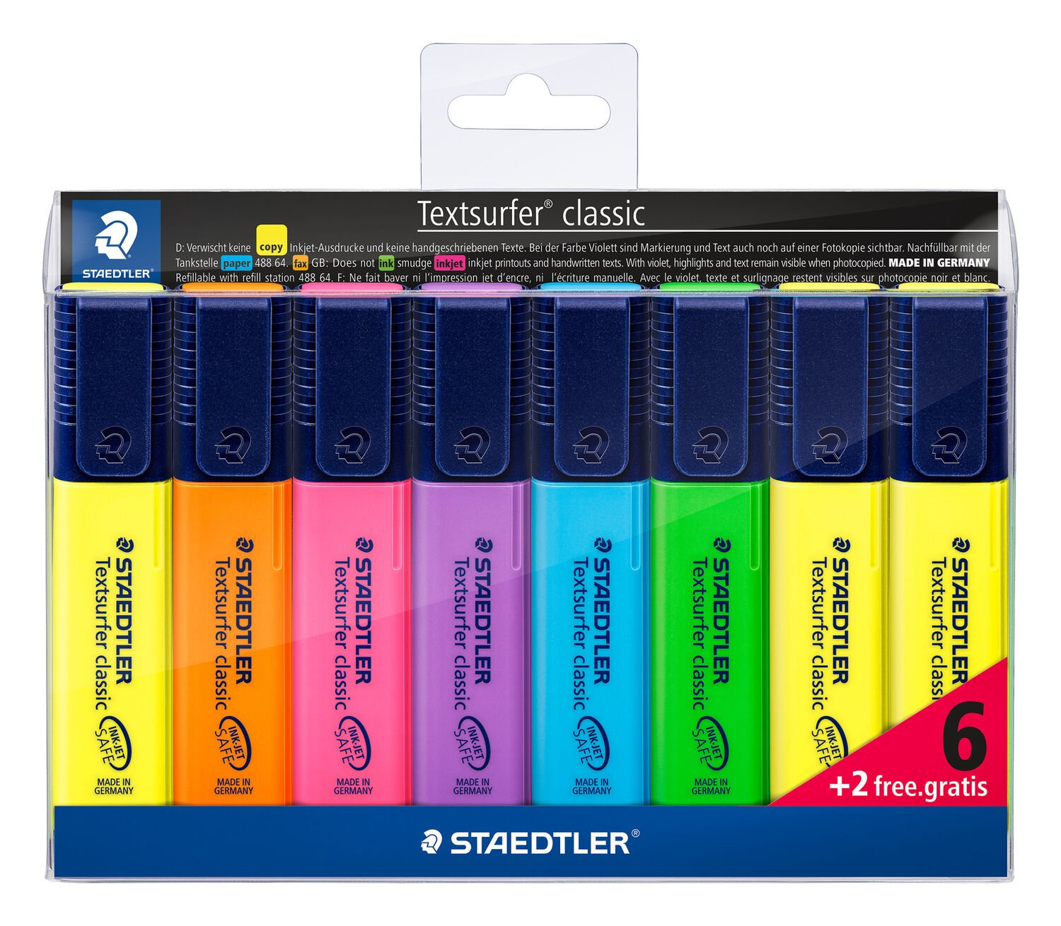 Textsurfer classic 364 marcador 8 pieza(s) Punta de cincel Azul, Verde, Naranja, Rosa, Violeta, Amarillo