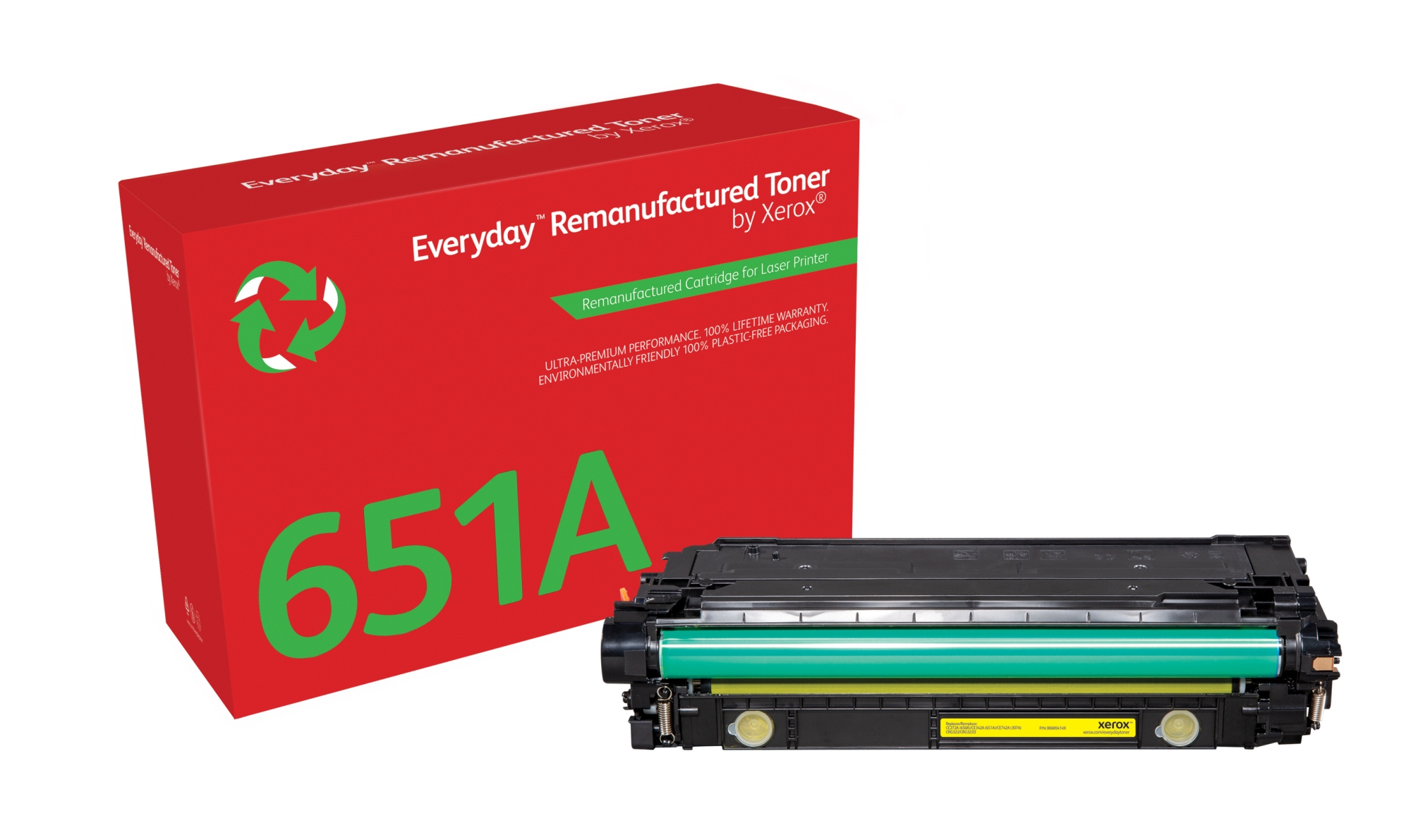 Everyday Tóner Everyday Amarillo remanufacturado de Xerox es compatible con HP 651A 650A 307A (CE342A/CE272A/CE742A), Capacidad estándar