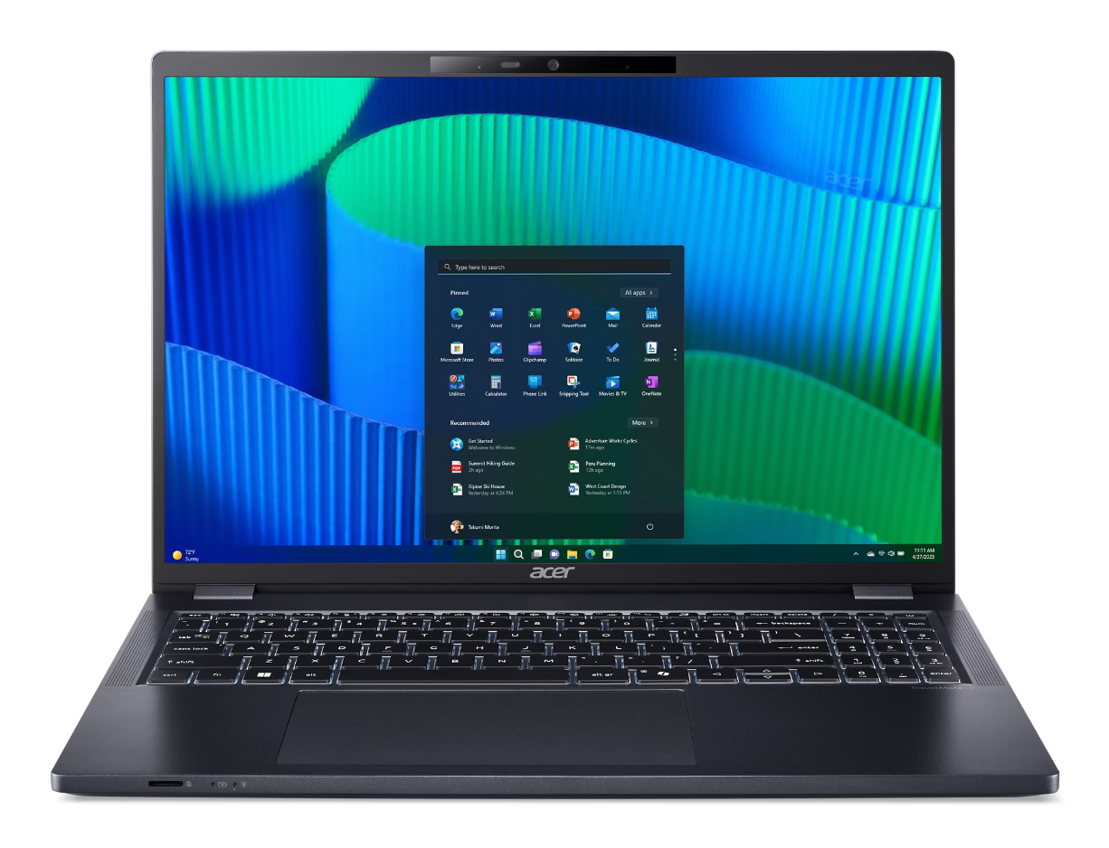 TravelMate P4 TMP416-53-TCO-50RV Intel Core Ultra 5 125U Portátil 40,6 cm (16") WUXGA 16 GB DDR5-SDRAM 512 GB SSD Wi-Fi 6 (802.11ax) Windows 11 Pro Azul