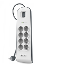 BSV804VF2M limitador de tensión Blanco 8 salidas AC 2 m
