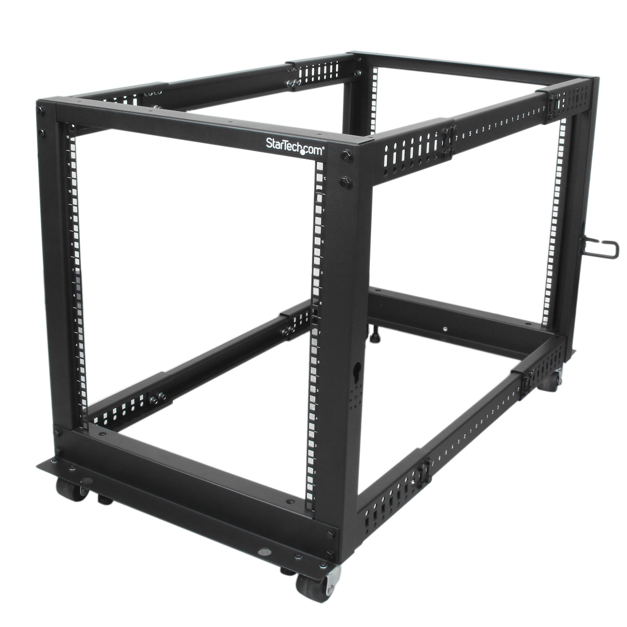 Rack 12U Móvil de Marco Abierto de 4 Columnas para Servidores - Rack de Cuatro Columnas de 19 Pulgadas para Equipo de Red e Informático - Ruedas o Patas Niveladoras