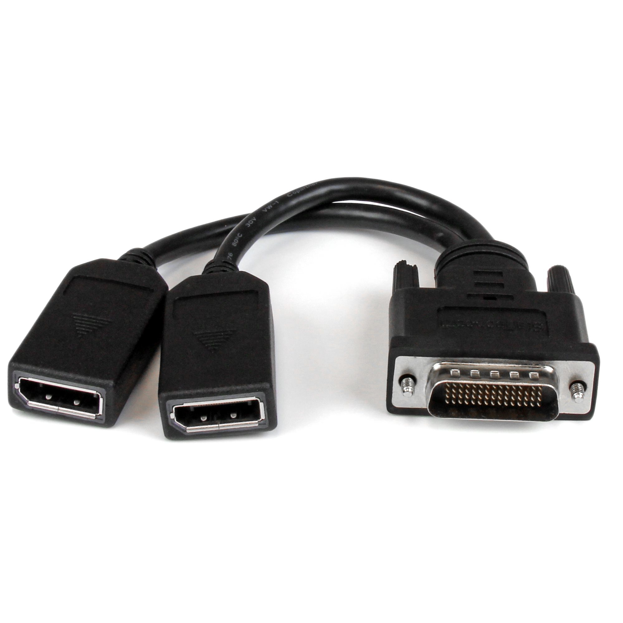 Cable Adaptador de 20cm DMS-59 a 2x DisplayPort - Vídeo de 4K x 2K - Cable Divisor Splitter en Y LFH DMS de 59 pines (M) a 2x DisplayPort 1.2 (H) - de Tarjeta Gráfica LFH a 2 Monitores DP