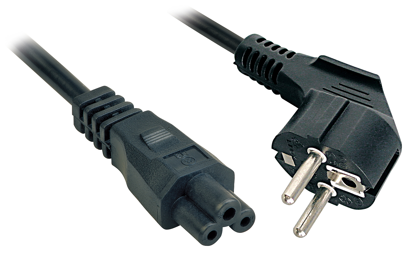 2m, CEE 7/7 - IEC 320 C5 Negro CEE7/7 C5 acoplador