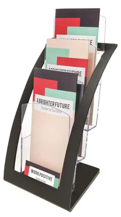 693604 estantería para libros 3 estanterías Negro, Transparente