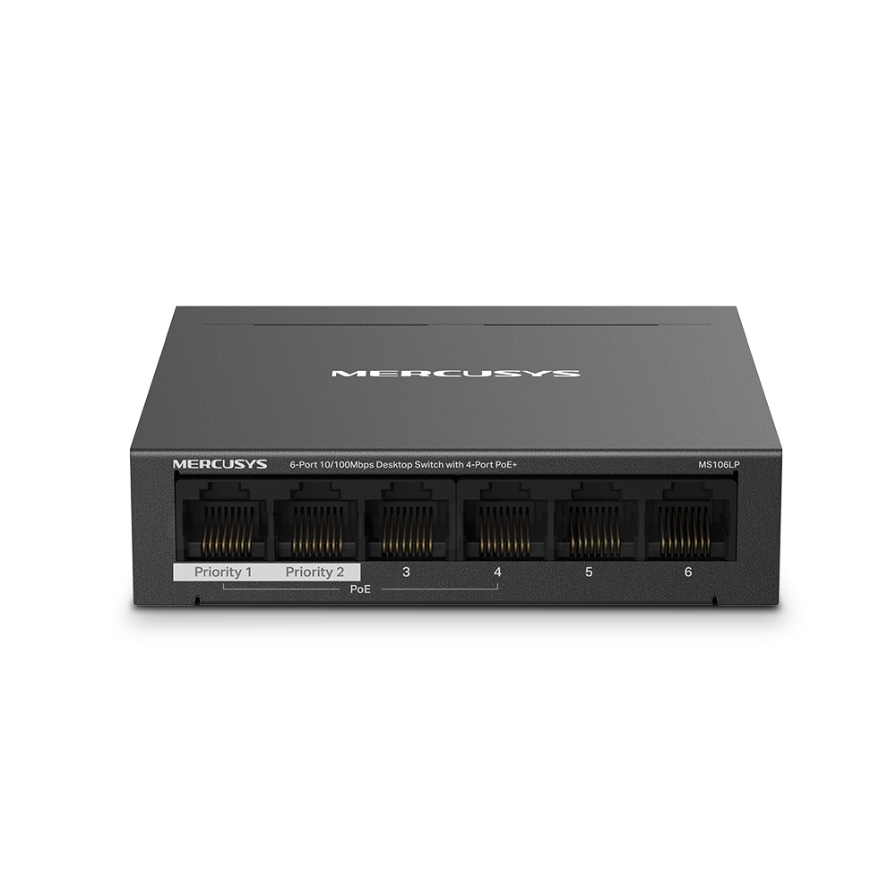 MS106LP switch Gestionado Fast Ethernet (10/100) Energía sobre Ethernet (PoE) Negro