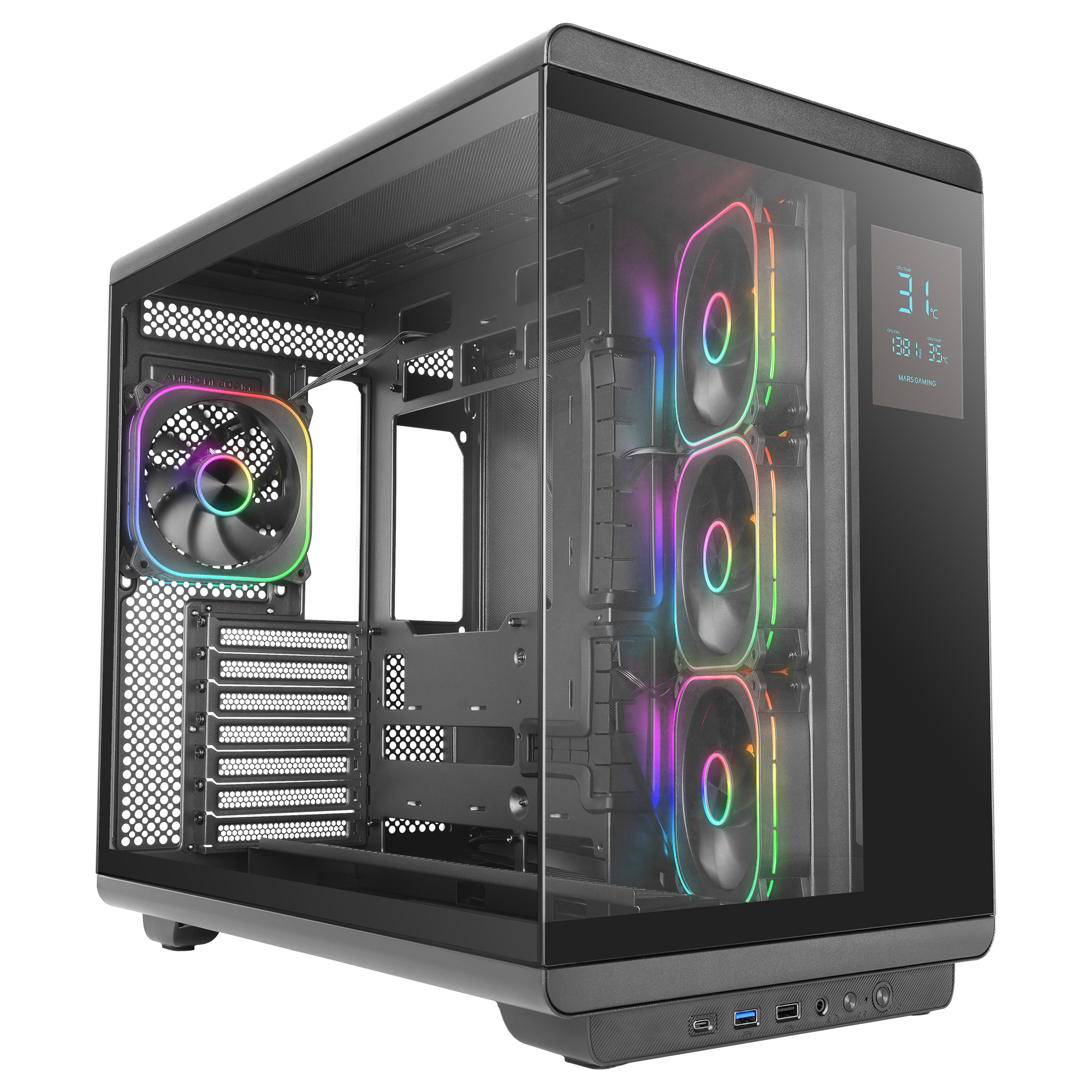 MCREVMAX carcasa de ordenador Midi Tower Negro