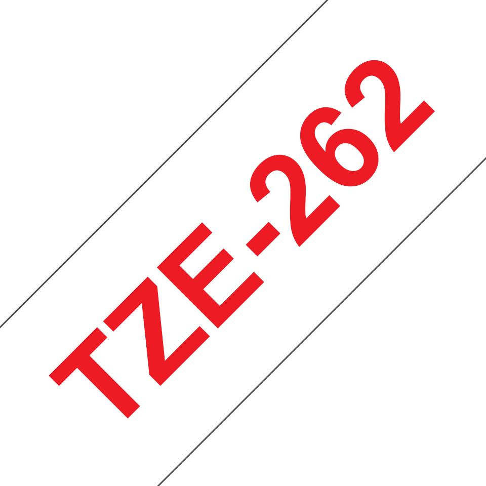 TZE-262 cinta para impresora de etiquetas Rojo sobre blanco