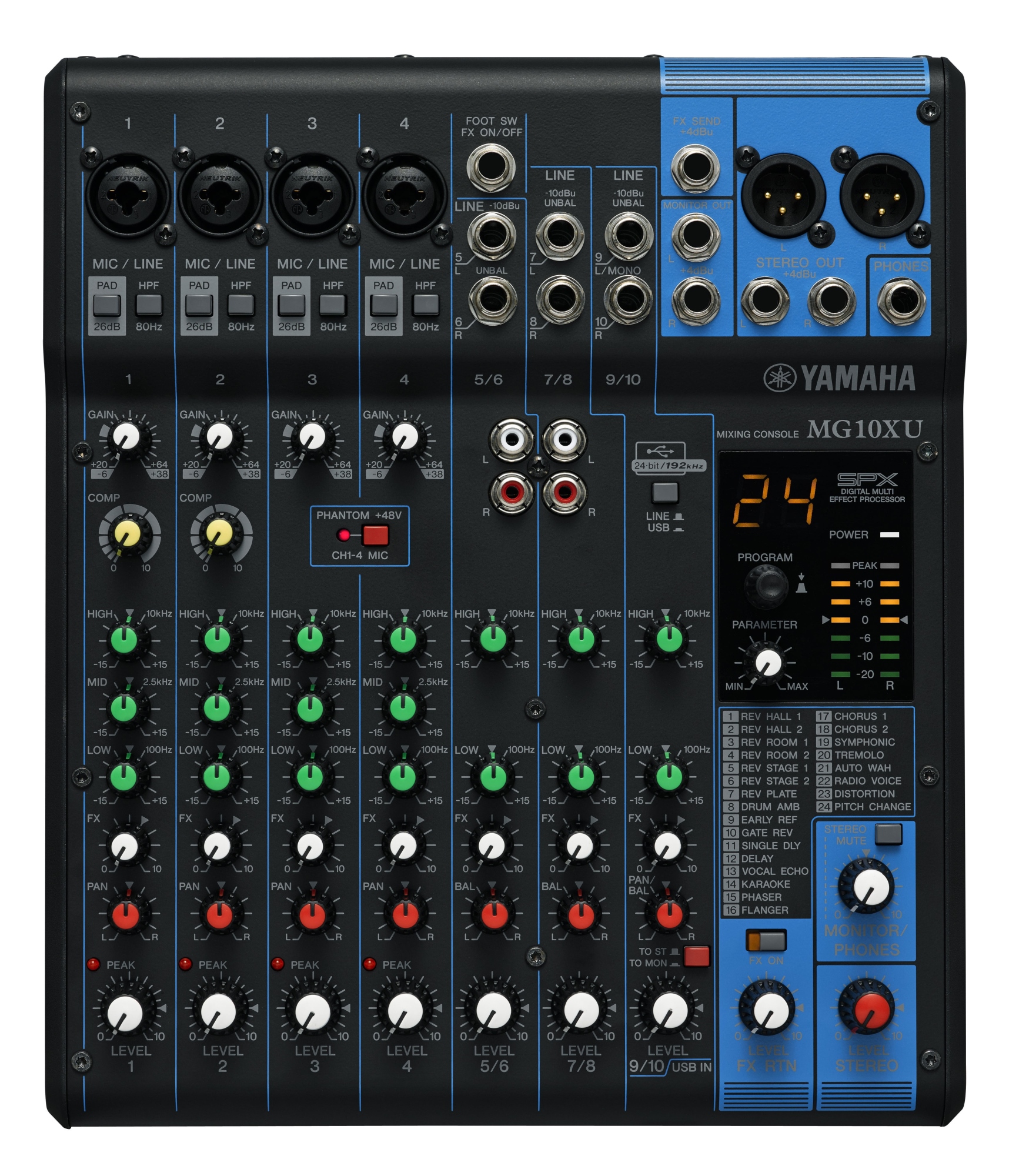MG10XU mezclador DJ 10 canales Negro