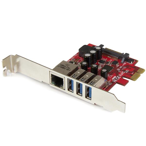 Tarjeta Adaptador de Red Ethernet Gigabit Combo con Hub Concentrador USB 3.0 (5Gbps) de 3 Puertos