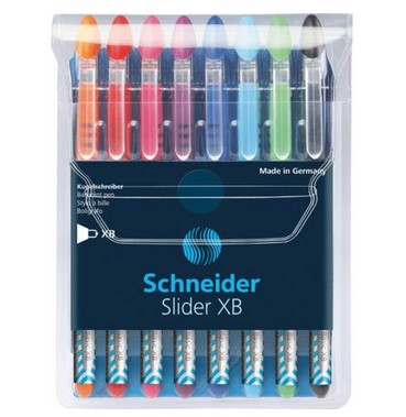 Slider Basic Negro, Azul, Azul claro, Verde claro, Naranja, Rosa, Rojo, Violeta Bolígrafo Extra-grueso 8 pieza(s)