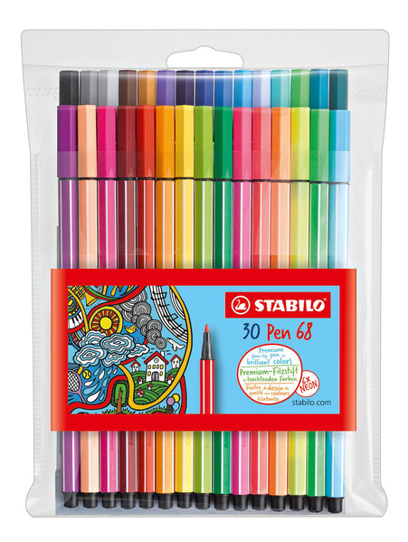 Pen 68 rotulador Medio Multicolor 30 pieza(s)
