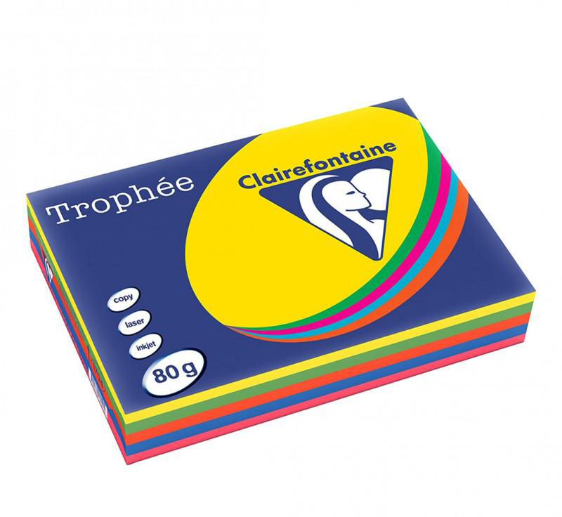 1704SC papel para impresora de inyección de tinta A4 (210x297 mm) 500 hojas Azul, Verde, Naranja, Rosa, Amarillo