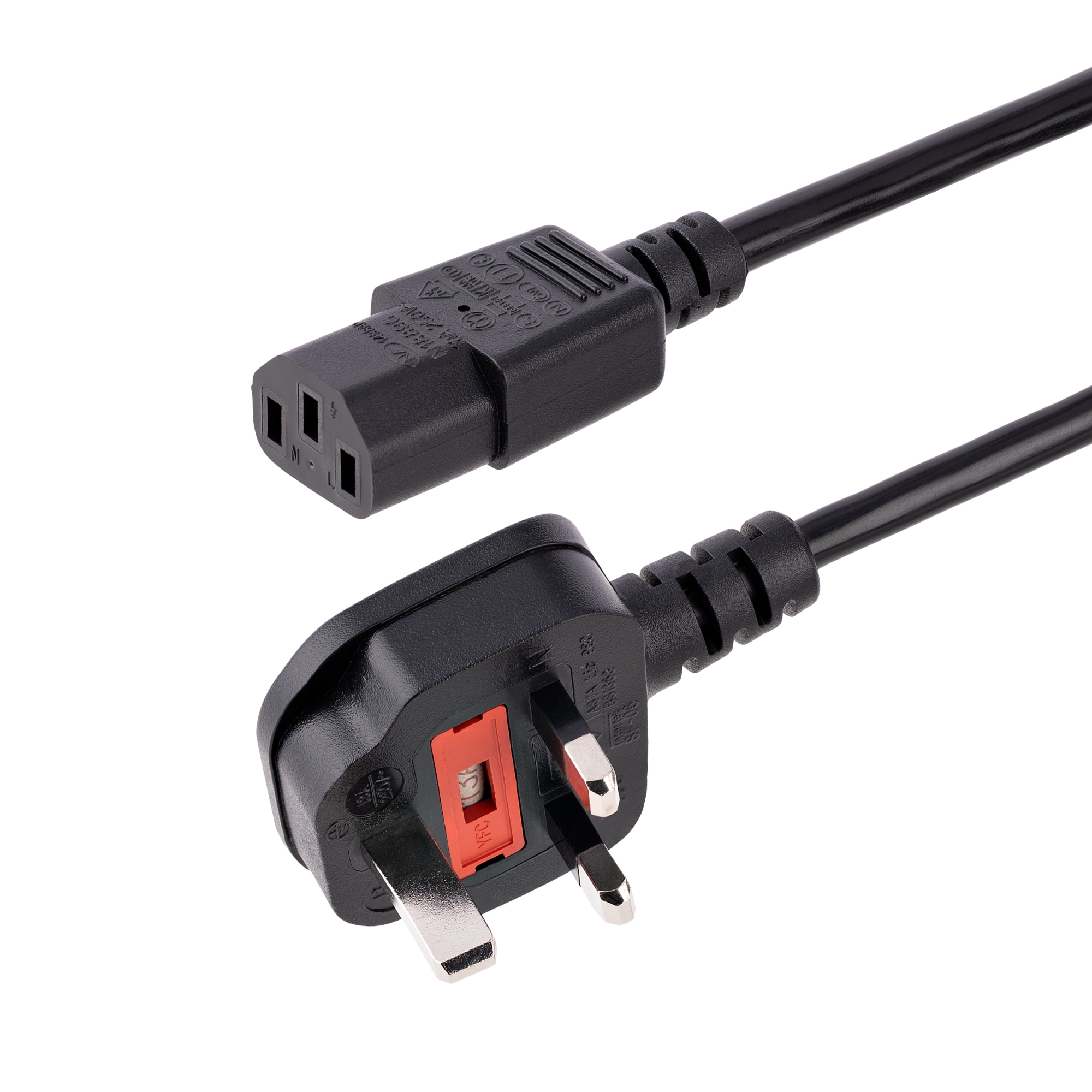 Cable de 3m de Alimentación de Ordenador, 18AWG, BS 1363 a C13, 10A 250V, Cable de Alimentación de Repuesto, Cable de TV/Monitor, Adaptador de Corriente para el Reino Unido