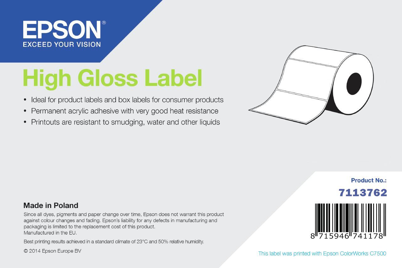 High Gloss Label Etiqueta para impresora autoadhesiva