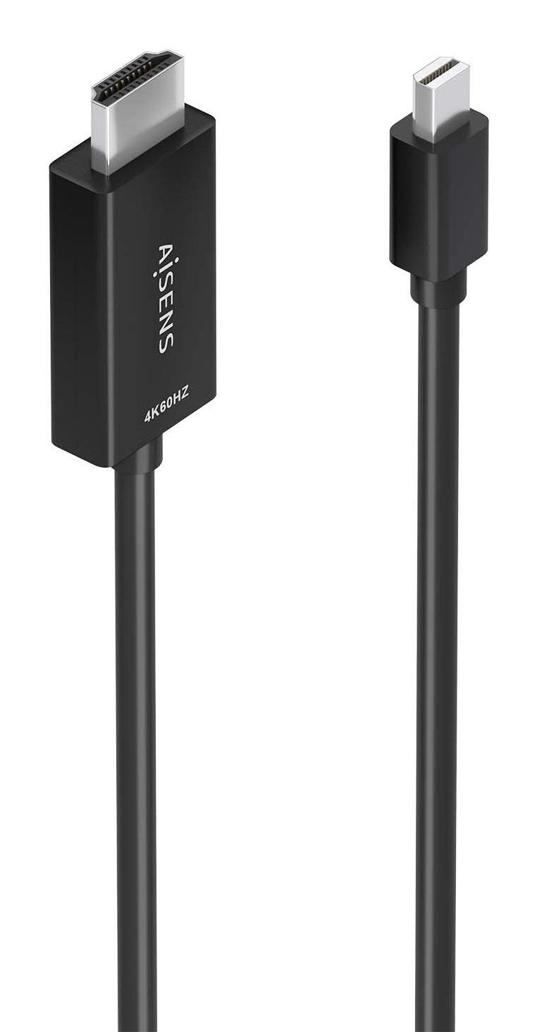 Cable conversor MINI DP a HDMI 4K@60Hz, MINI DP/M-HDMI/M, Negro, 1.0m